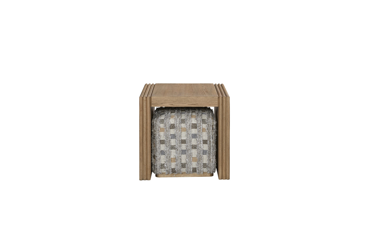 Wheat End Table with Stool