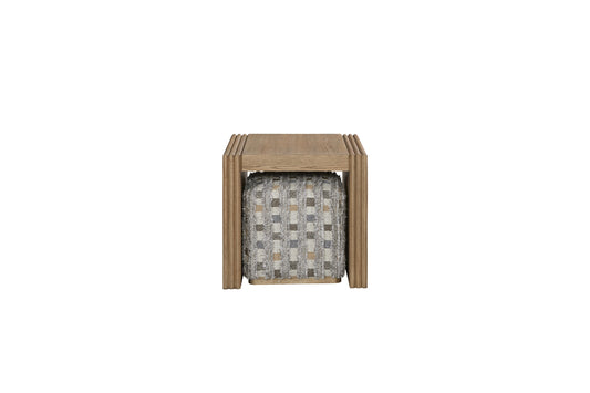 Wheat End Table with Stool